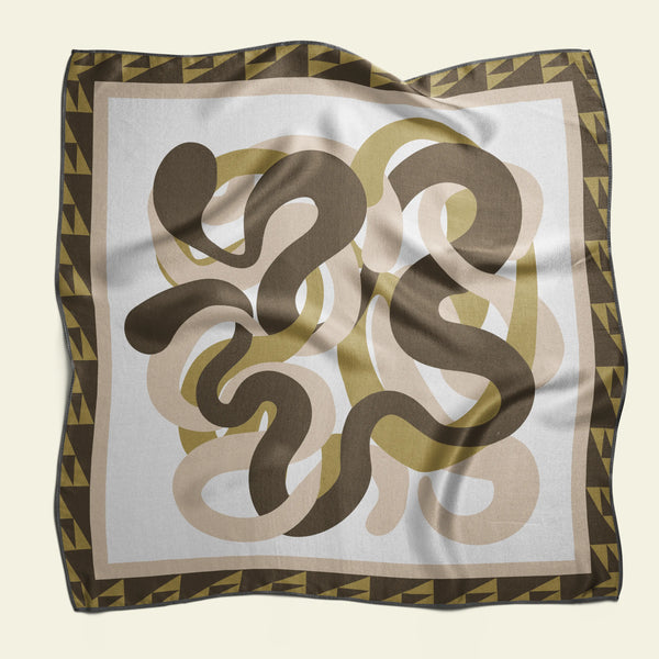 Intertwined Silk Charmeuse Scarf