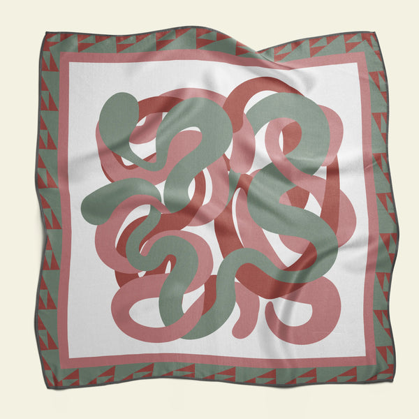 Intertwined Silk Charmeuse Scarf