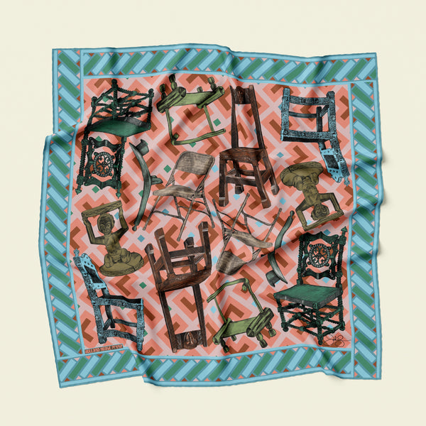Chairs of the Diaspora Silk Twill Scarf