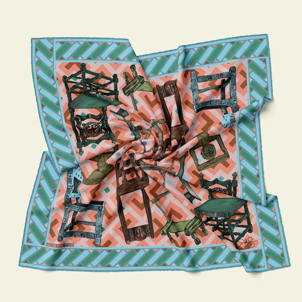 Chairs of the Diaspora Silk Twill Scarf