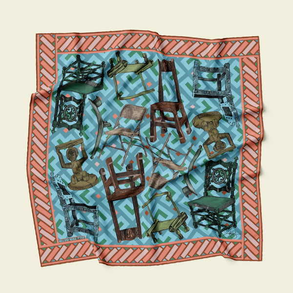 Chairs of the Diaspora Silk Twill Scarf