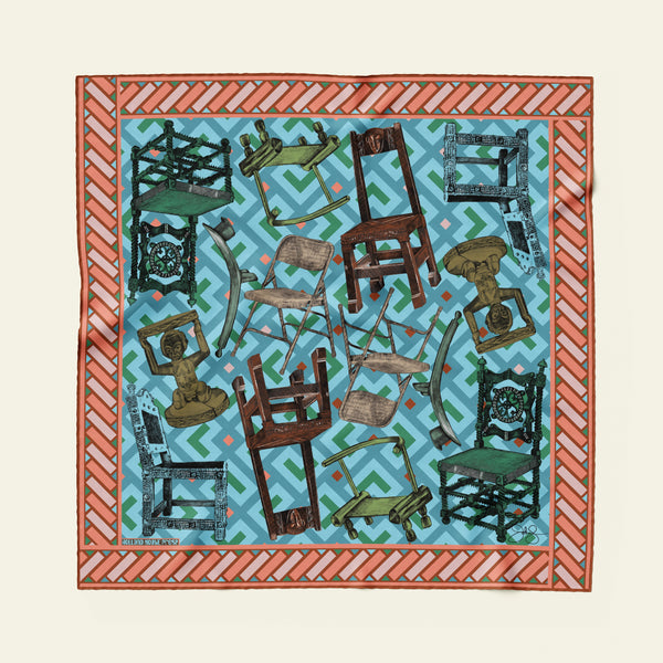 Chairs of the Diaspora Silk Twill Scarf