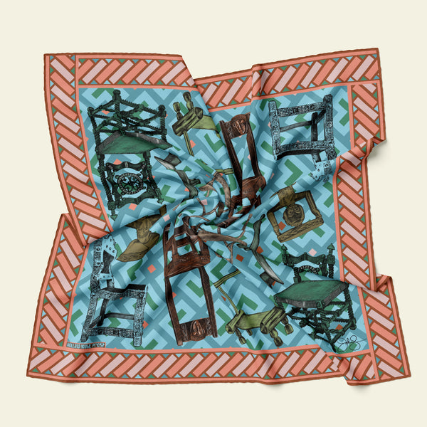 Chairs of the Diaspora Silk Twill Scarf