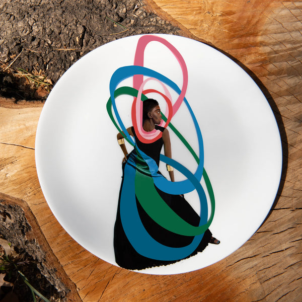 Bone China Decorative Wall Plate "Ribbon in The Sky" 8"