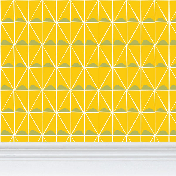 Irregular Triangles Removable Wallpaper in Yellow
