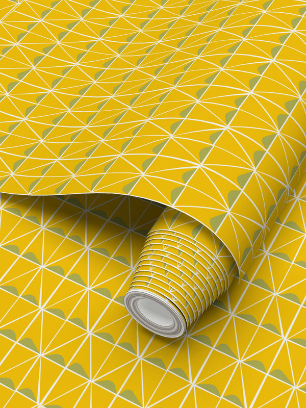 Irregular Triangles Removable Wallpaper in Yellow