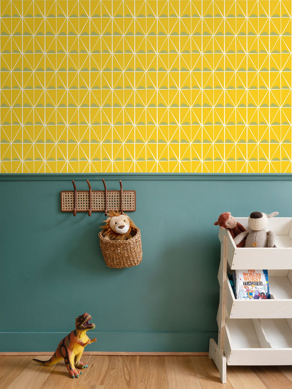 Irregular Triangles Removable Wallpaper in Yellow