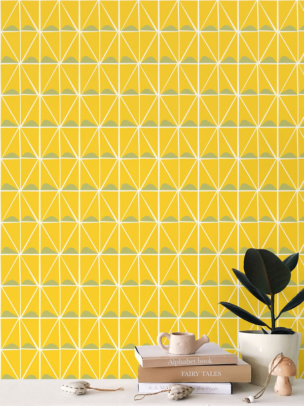 Irregular Triangles Removable Wallpaper in Yellow