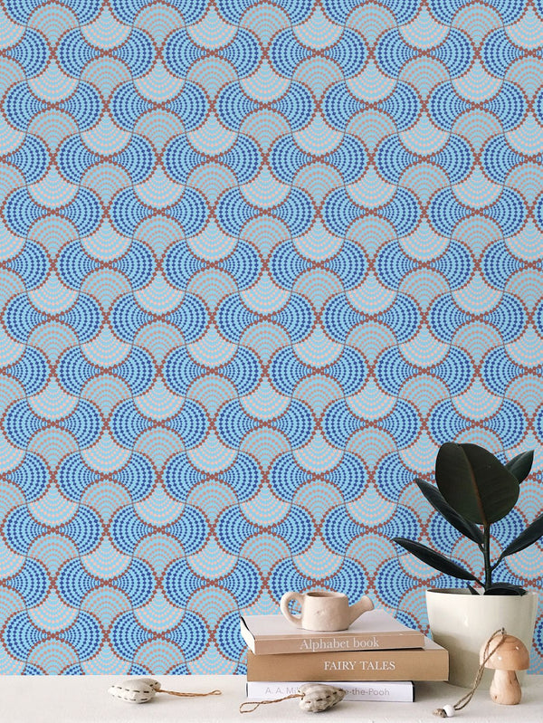 The Madhuri Wallpaper in Pink and Blue