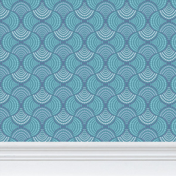 The Madhuri Wallpaper in Blue Teal