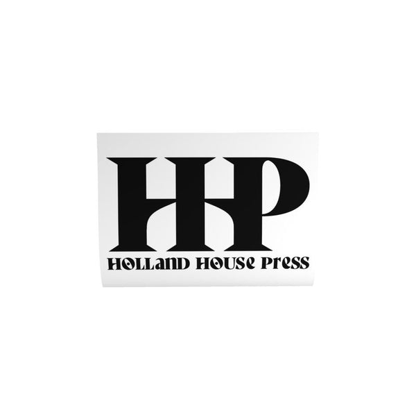 black holland house press logo on white label