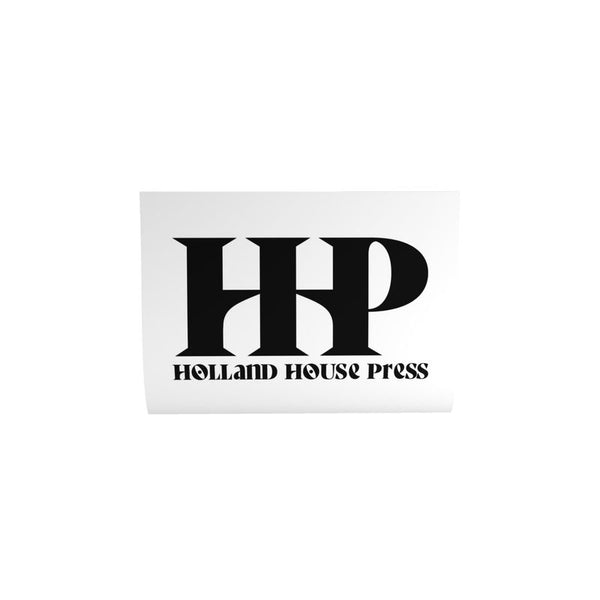 black holland house press logo on white label