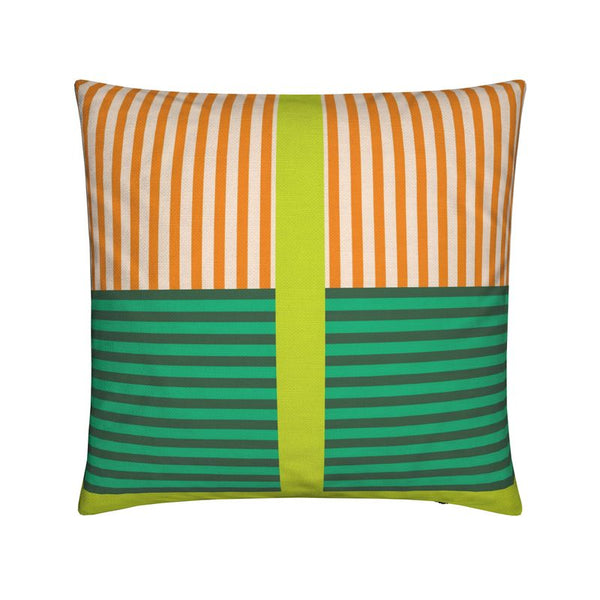 Pinstripe Papi Lime Cotton Linen Pillow Cover  16" x 16"