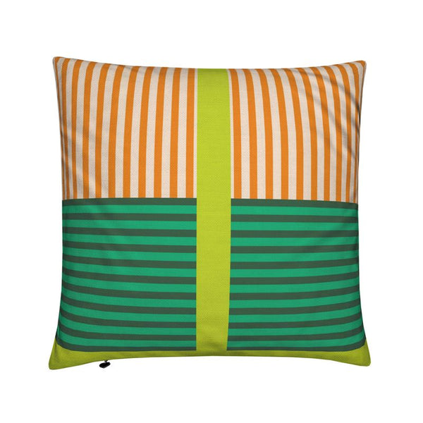 Pinstripe Papi Lime Cotton Linen Pillow Cover  16" x 16"