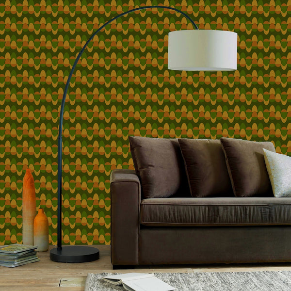 Egg Pattern Wallpaper in Hunter Green