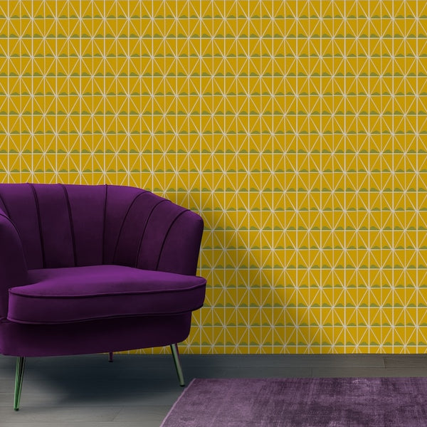 Irregular Triangles Removable Wallpaper in Yellow